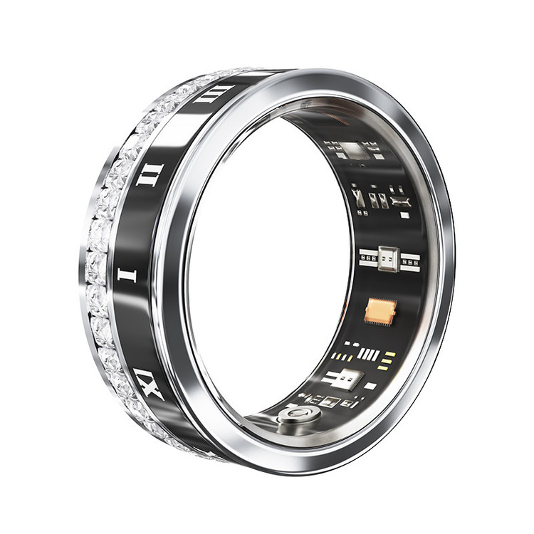 حلقه هوشمند اسمارت رینگ مدلV2-diamond رنگ نقره ای مشکی