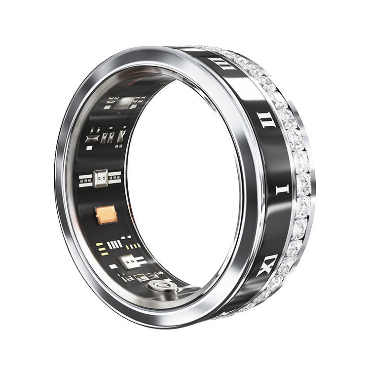 حلقه هوشمند اسمارت رینگ مدلV2-diamond رنگ نقره ای مشکی