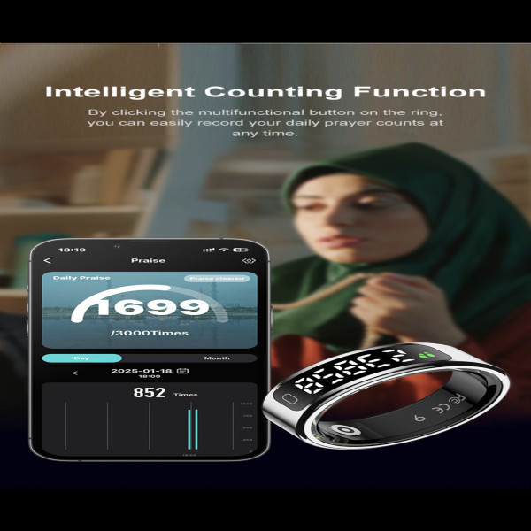حلقه هوشمند اسمارت رینگ مدل Q11C رنگ استیل براق