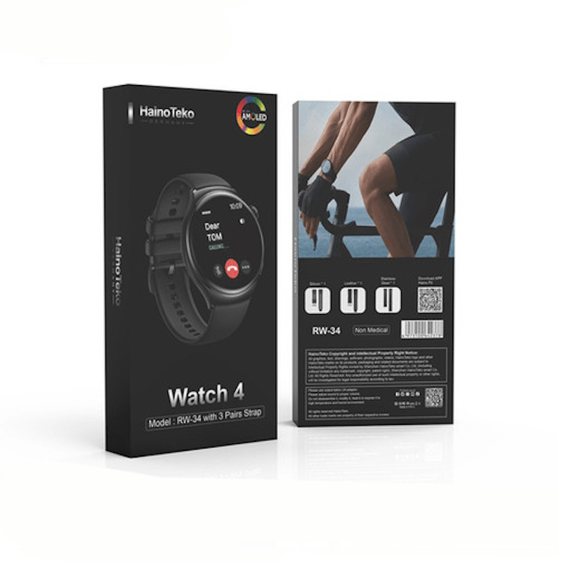 ساعت هوشمند هاینو تکو مدل MSU OVER EAR RW 34 LIMITED دارای قابلیت های صفحه نمایش رنگی، صفحه نمایش لمسی، کنترل موسیقی (Music Player)، پشتیبانی از زبان فارسی در منو و سیستمعامل بند سیلیکون