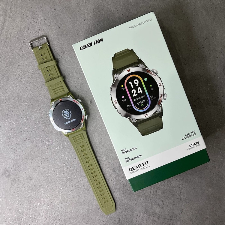 ساعت هوشمند 1.52 اینچی گرین لاین مدل GEAR FIT با بند سیلیکونی