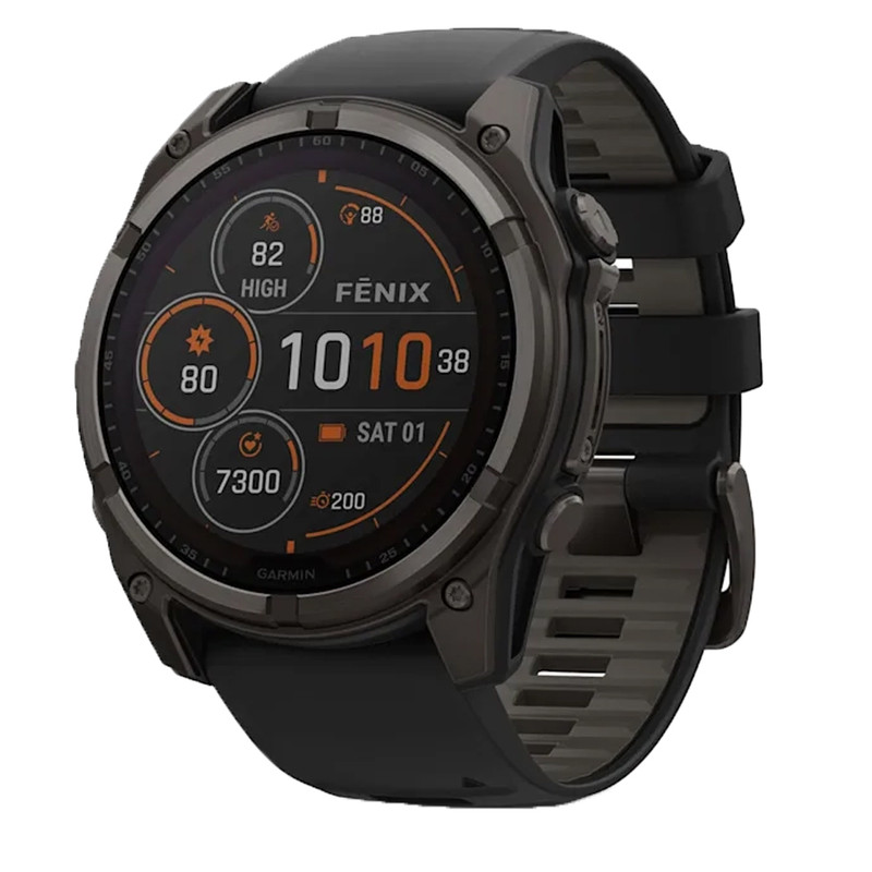 ساعت هوشمند 47 میلیمتری گارمین مدل Fenix 8 Solar Sapphire با بند سیلیکونی