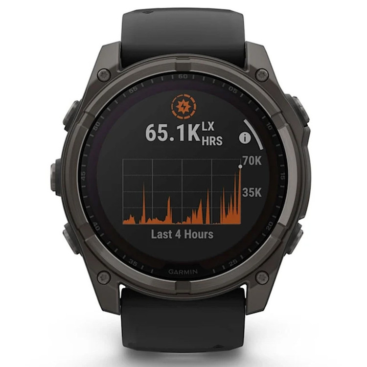 ساعت هوشمند 47 میلیمتری گارمین مدل Fenix 8 Solar Sapphire با بند سیلیکونی