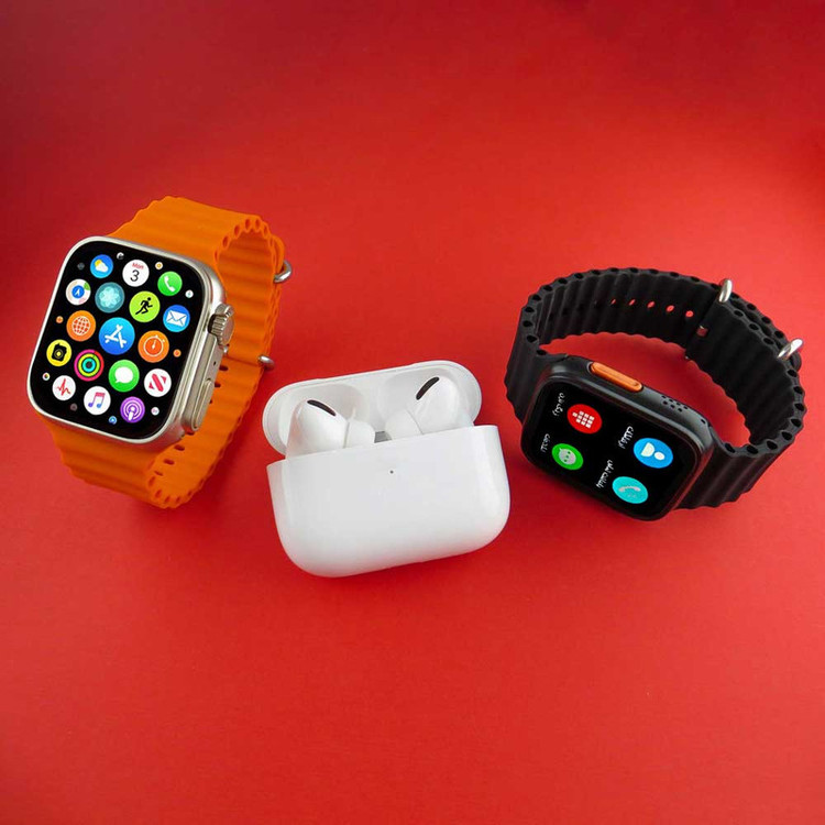 ساعت هوشمند ورنا مدل W49 Ultra with 7 bands and airpod pro دارای قابلیت های کنترل موسیقی (Music Player)، قابلیت مکالمه از طریق بلوتوث، پشتیبانی از زبان فارسی در منو و سیستمعامل، قابلیت تغییر طرح ساعت یا تم بند فلز