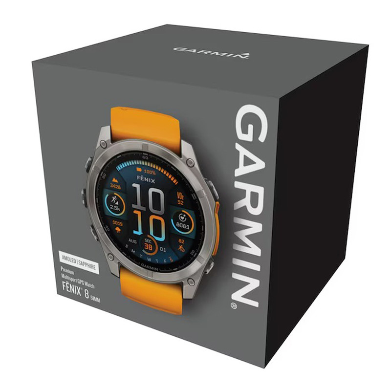ساعت هوشمند 51 میلیمتری گارمین مدل Fenix 8 Amoled Sapphire با بند سیلیکونی