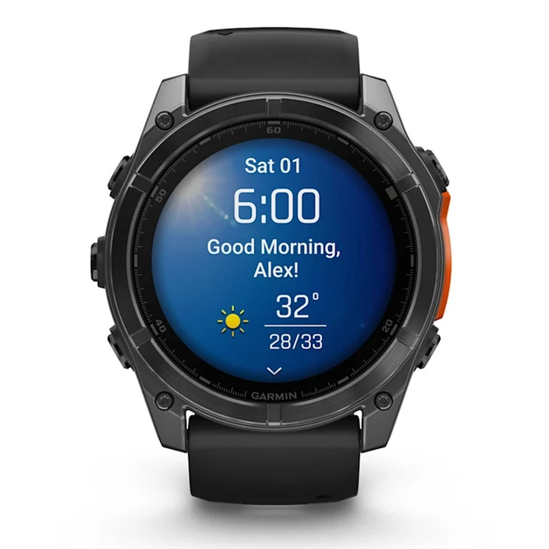 ساعت هوشمند 51 میلیمتری گارمین مدل Fenix 8 Amoled Sapphire با بند سیلیکونی