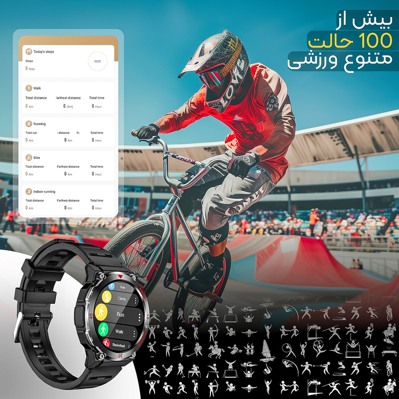 ساعت هوشمند 47 میلی متری مدل WS4OO PIus با بند سیلیکونی