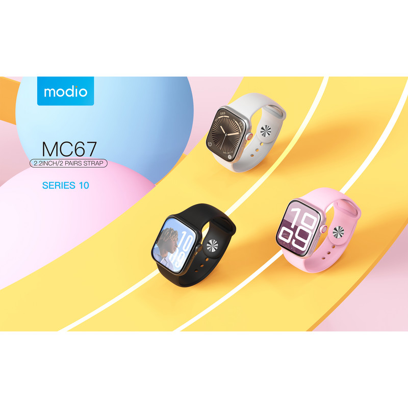ساعت هوشمند 2.2 اینچ مودیو مدل MC67 با بند سیلیکونی