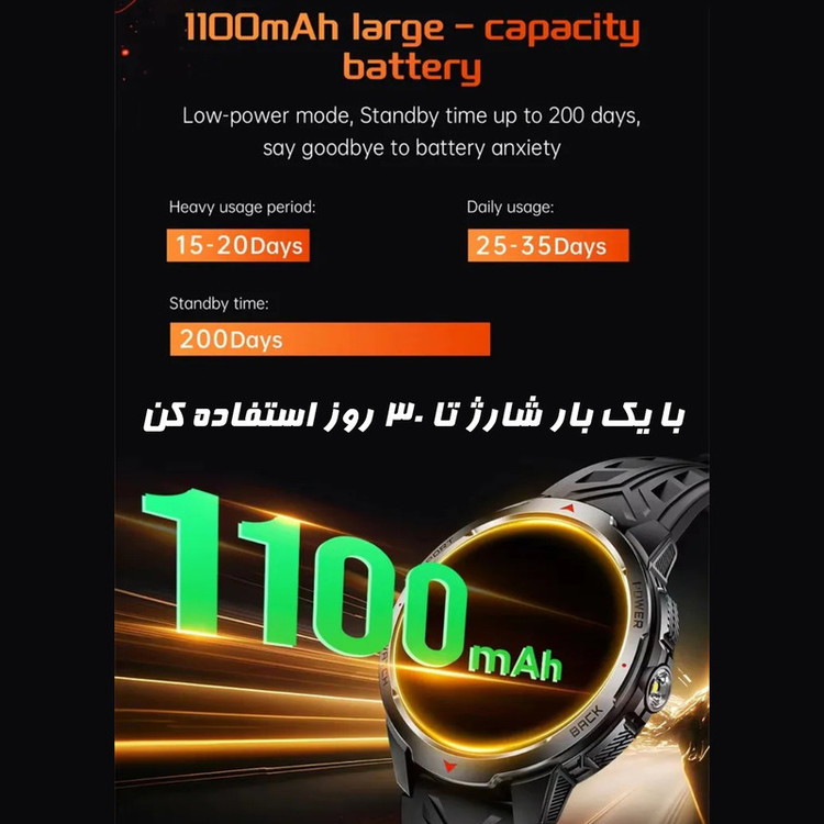 ساعت هوشمند 1.7 اینچی دیبت ویر مدل KT88 با بند سیلیکون