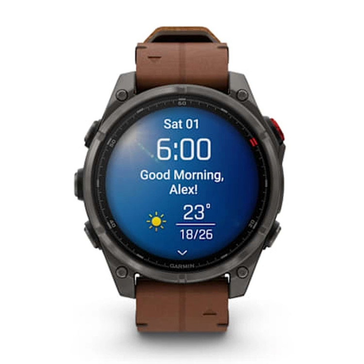 ساعت هوشمند 47 میلیمتری گارمین مدل Fenix 8 Pro با بند چرمی به همراه بند سیلیکونی