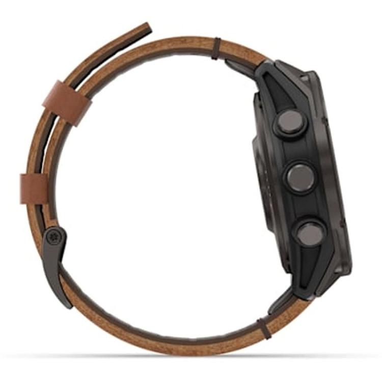 ساعت هوشمند 47 میلیمتری گارمین مدل Fenix 8 Pro با بند چرمی به همراه بند سیلیکونی