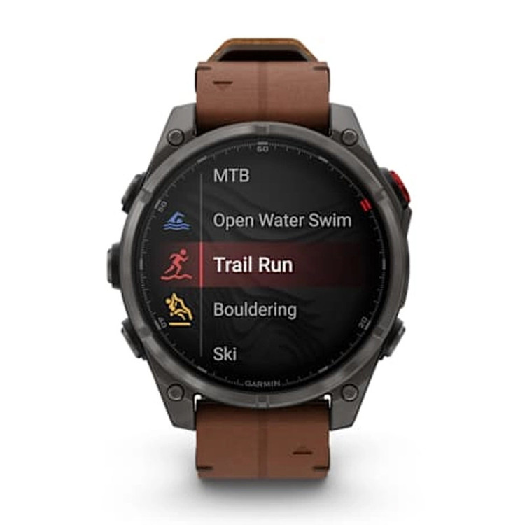 ساعت هوشمند 47 میلیمتری گارمین مدل Fenix 8 Pro با بند چرمی به همراه بند سیلیکونی