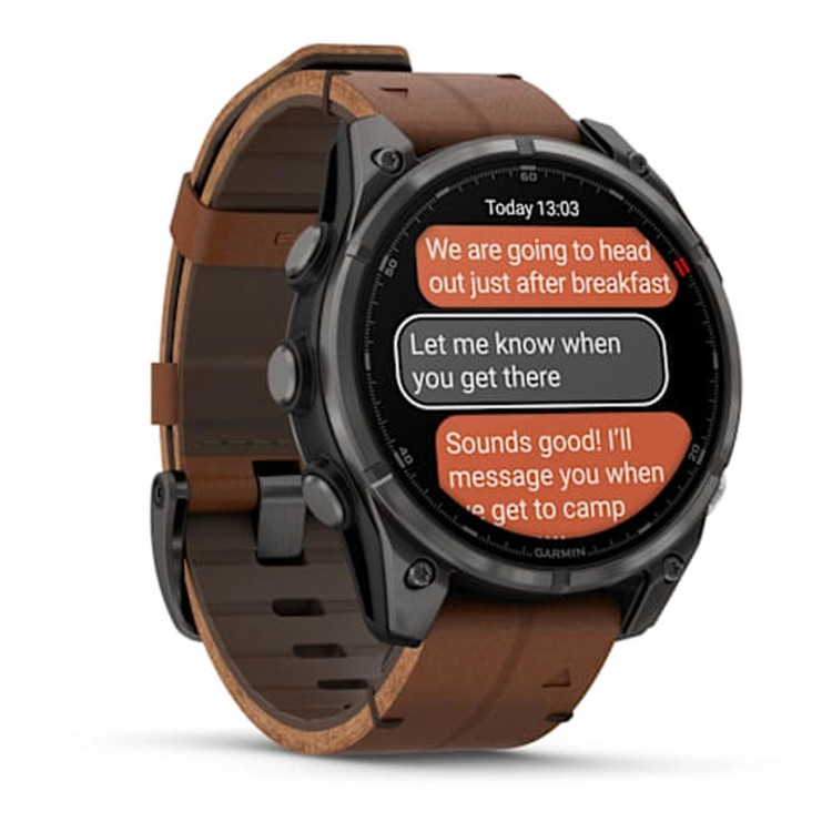 ساعت هوشمند 47 میلیمتری گارمین مدل Fenix 8 Pro با بند چرمی به همراه بند سیلیکونی