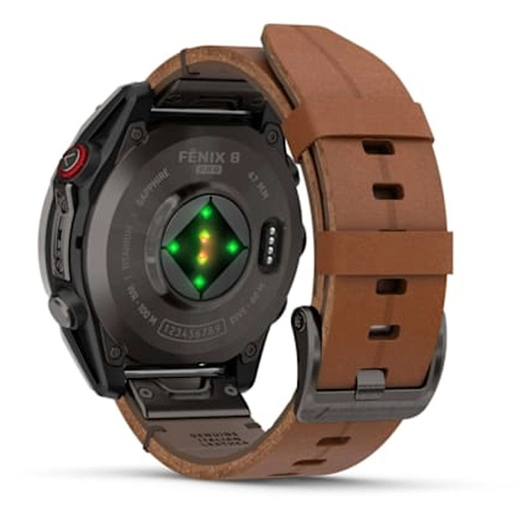 ساعت هوشمند 47 میلیمتری گارمین مدل Fenix 8 Pro با بند چرمی به همراه بند سیلیکونی