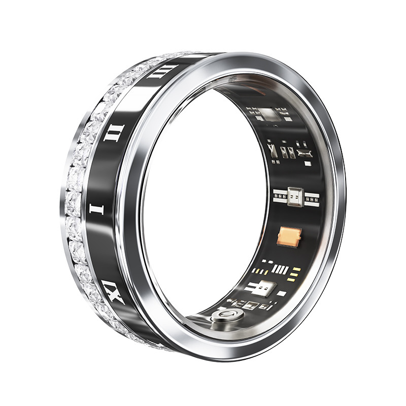 حلقه هوشمند اسمارت رینگ مدل V2-diamond رنگ رزگلد مشکی