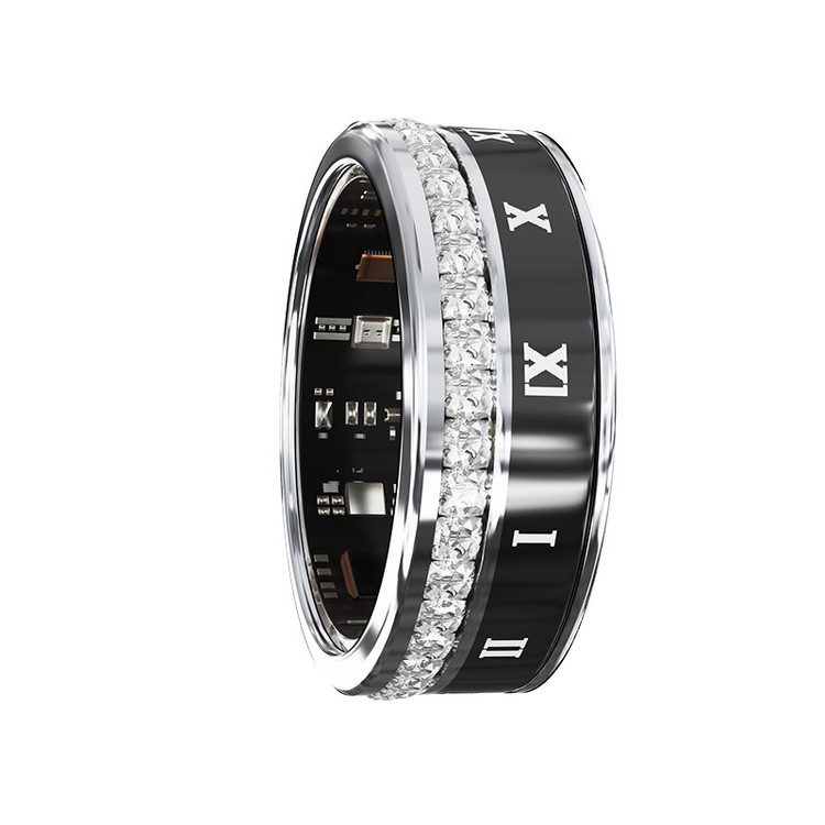 حلقه هوشمند اسمارت رینگ مدل V2-diamond رنگ رزگلد مشکی