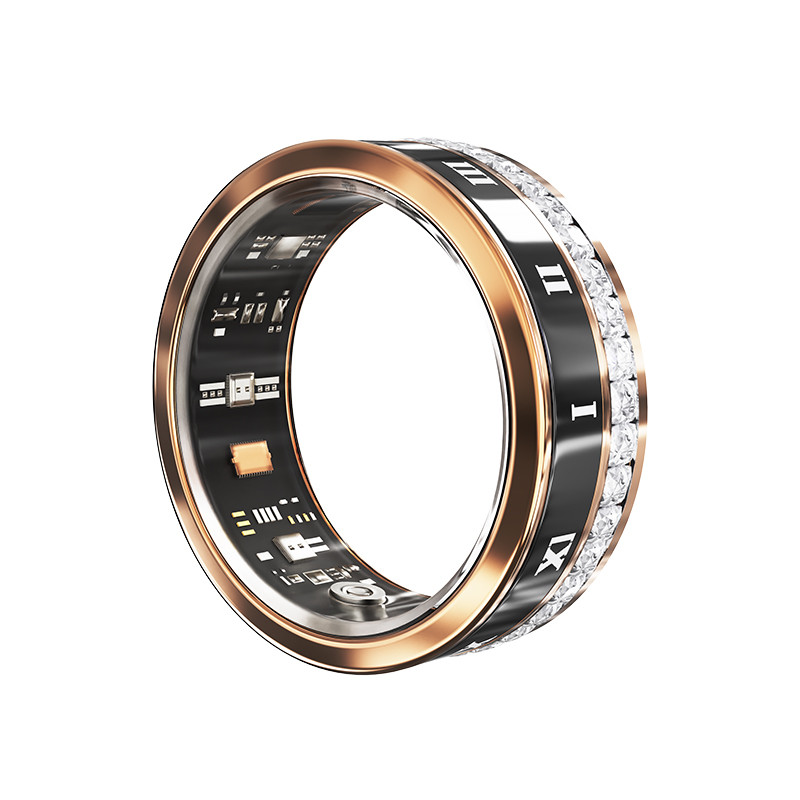 حلقه هوشمند اسمارت رینگ مدل V2-diamond رنگ رزگلد مشکی
