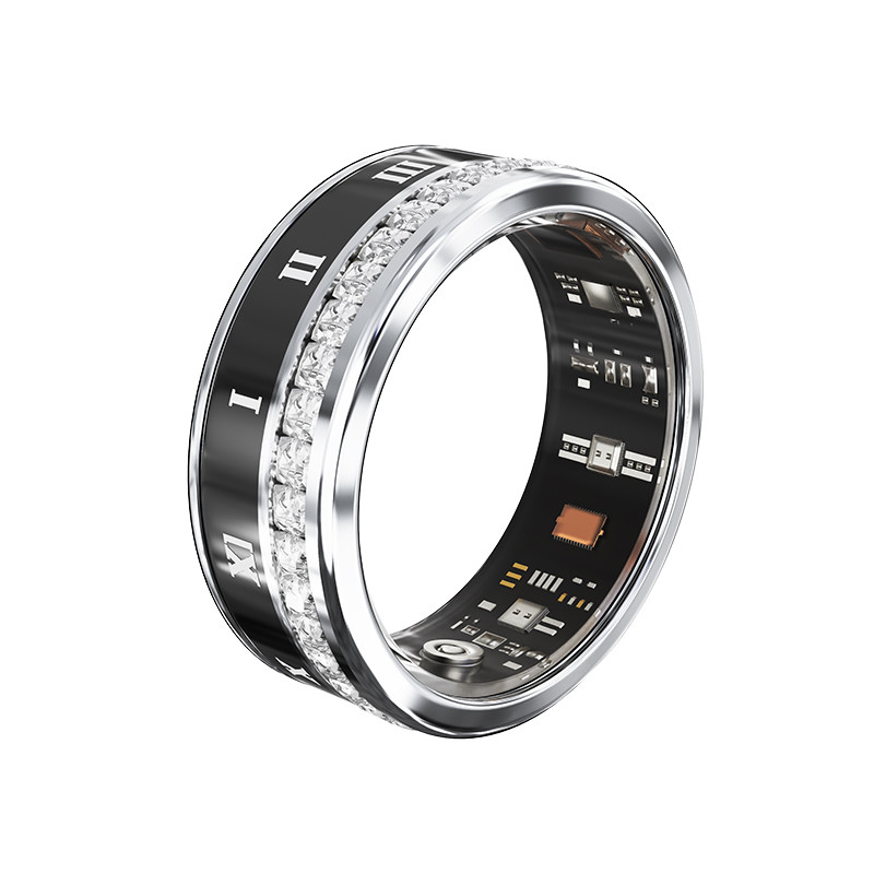 حلقه هوشمند اسمارت رینگ مدل V2-diamond رنگ رزگلد مشکی
