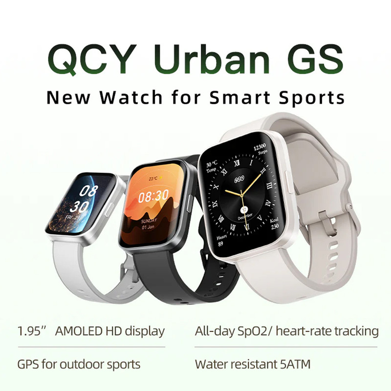 ساعت هوشمند 47 میلیمتری کیو سی وای مدل Urban GS با بند سیلیکونی