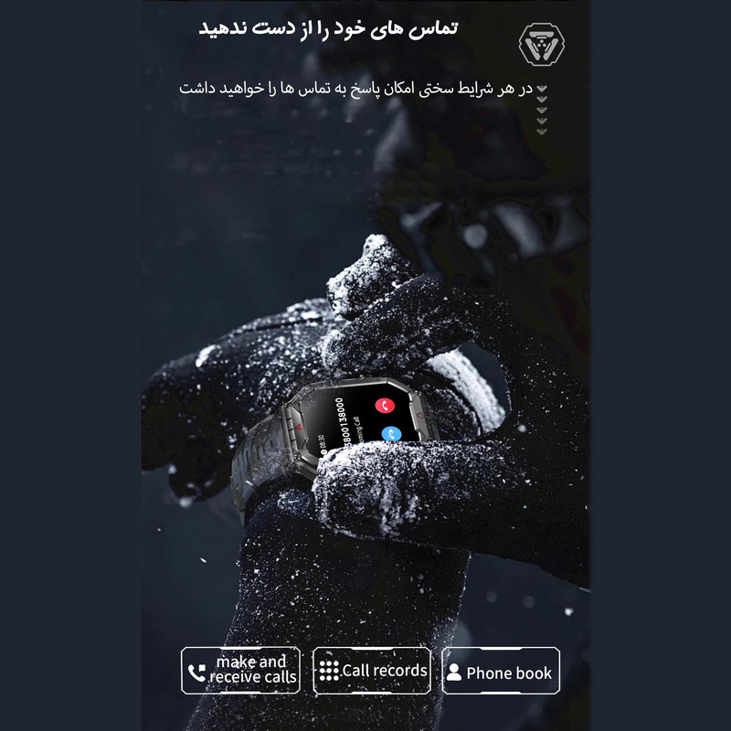 ساعت هوشمند بی اس تی مدل KR82 با قابلیت صفحه نمایش رنگی و لمسی، کنترل موسیقی، سنجش اکسیژن خون، مکالمه از طریق بلوتوث، امکان تغییر تم ساعت و بند سیلیکونی