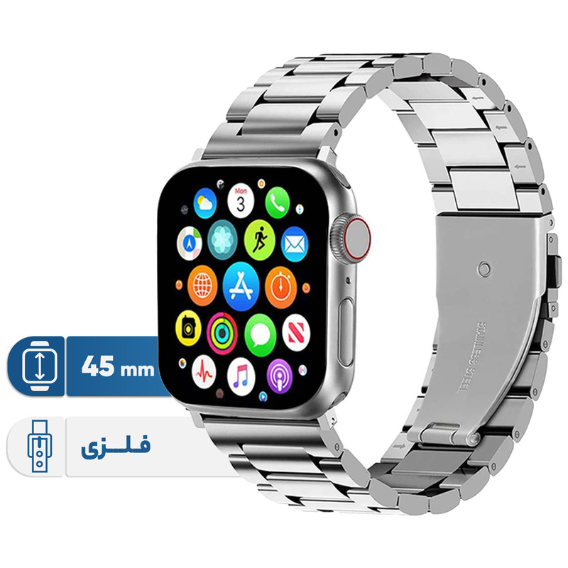 ساعت هوشمند ورنا مدل T45 Pro max With 7 Bands، مناسب برای ورزش، روزمره، رسمی، دارای قابلیتهای صفحه نمایش رنگی و لمسی، کنترل موسیقی