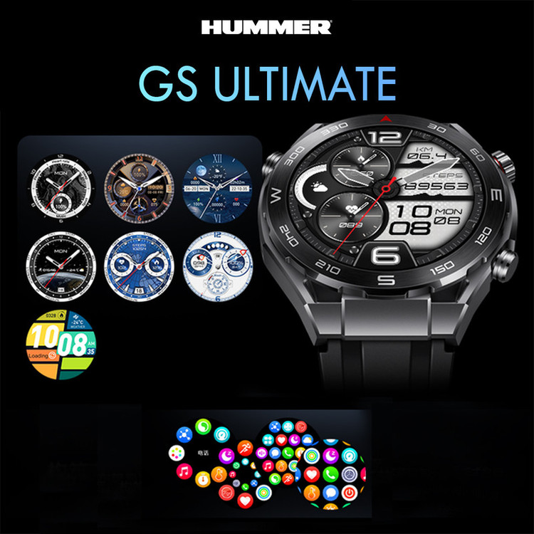 ساعت هوشمند 50 میلی متری هامر مدل GS ULTIMATE بند سیلیکونی