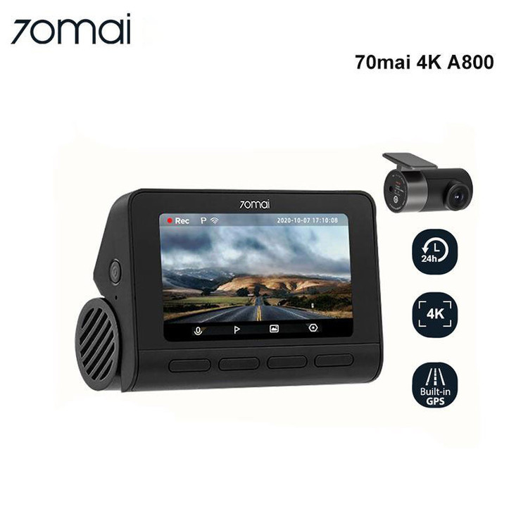 دوربین فیلم برداری خودرو سوِنتی مِی مدل 70maI Dash Cam 4K + Rear Cam Set(RC06) A800S