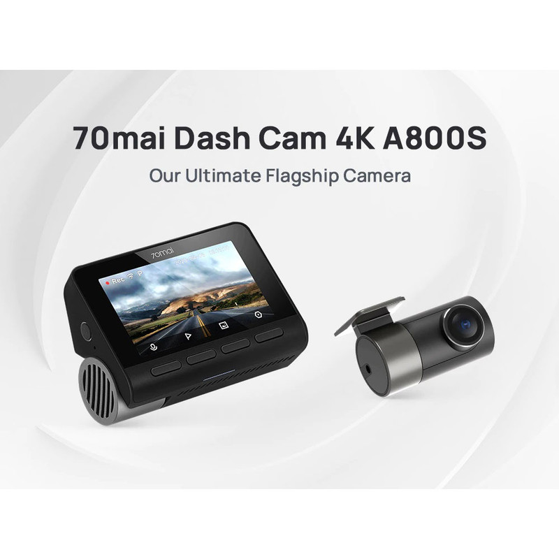 دوربین فیلم برداری خودرو سوِنتی مِی مدل 70maI Dash Cam 4K + Rear Cam Set(RC06) A800S