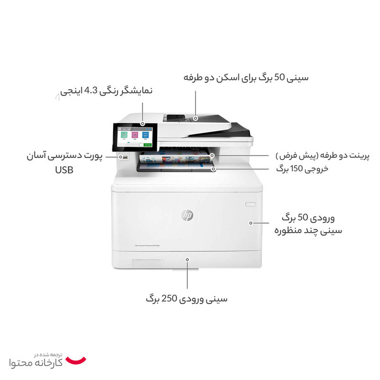 پرینتر چند کاره لیزری اچپی مدل Color LaserJet Enterprise MFP M480f