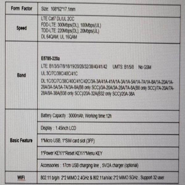 مودم 4.5G/TD-LTE هوآوی مدل E5785-320a LTE CAT7