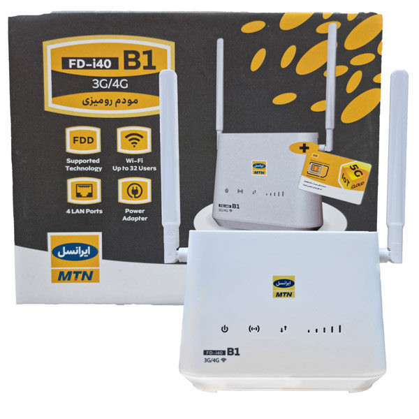 مودم 4G LTE ایرانسل مدل i40 B1 به همراه سیم کارت و 30 گیگا بایت اینترنت یک ماهه