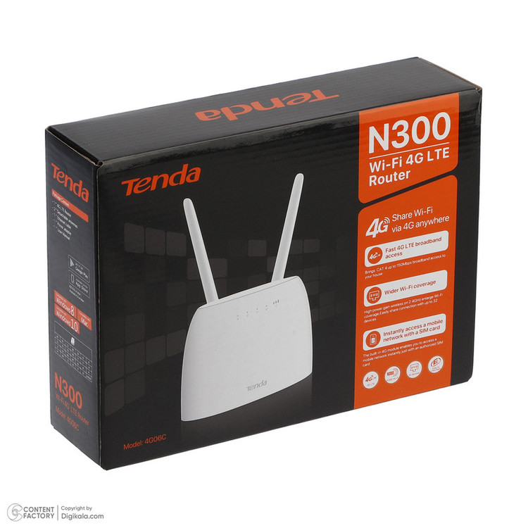 مودم روتر 4G تندا مدل 4G06C N300
