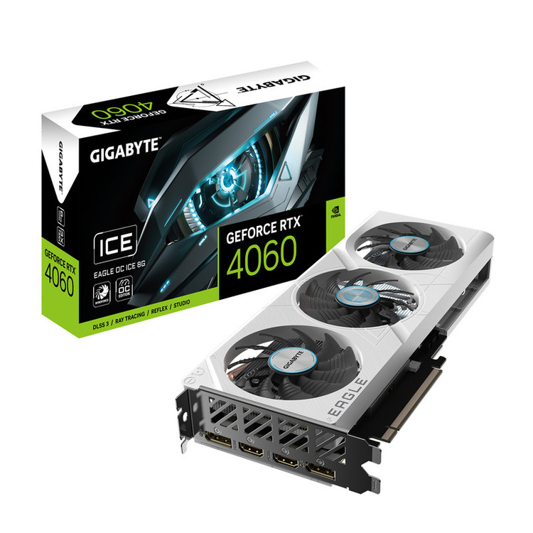 کارت گرافیک مبتنی بر NVIDIA گیگابایت مدل GeForce RTX 4060 EAGLE OC ICE 8G