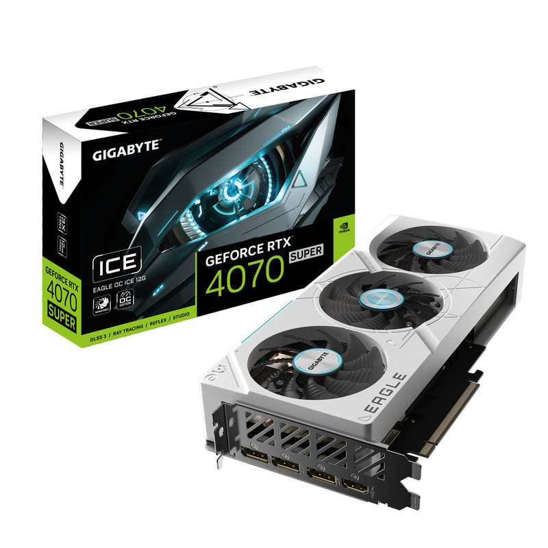 کارت گرافیک گیگابایت مدل GeForce RTX 4070 SUPER EAGLE OC ICE 12G