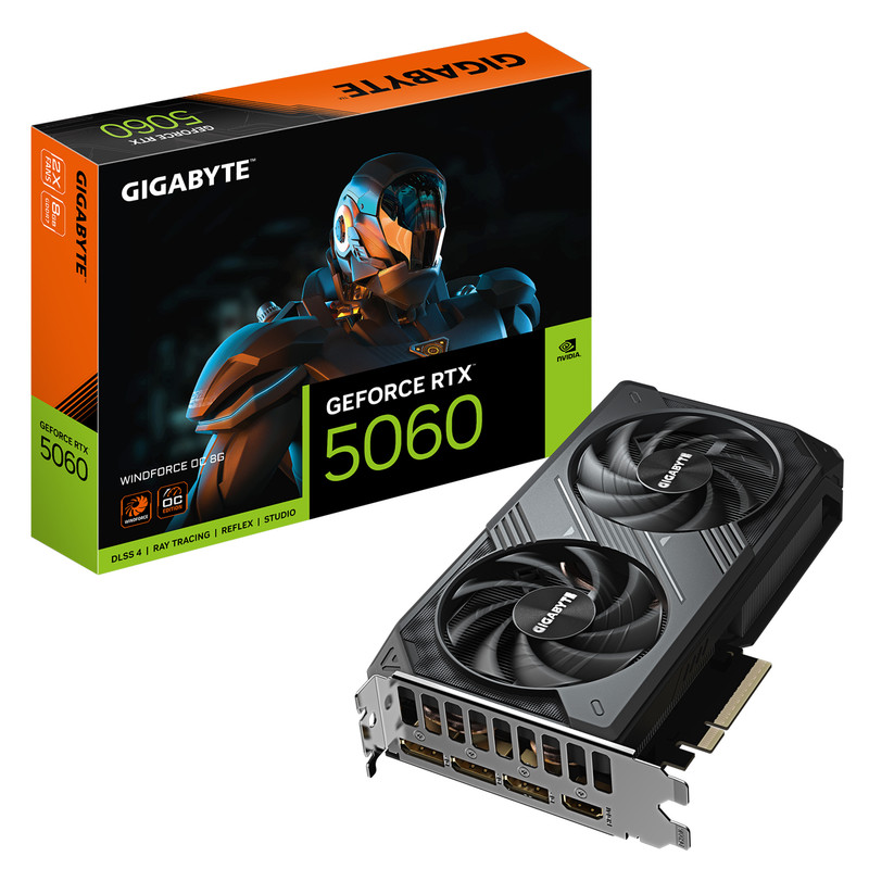 کارت گرافیک گیگابایت مدل GeForce RTX 5060 WINDFORCE OC 8G
