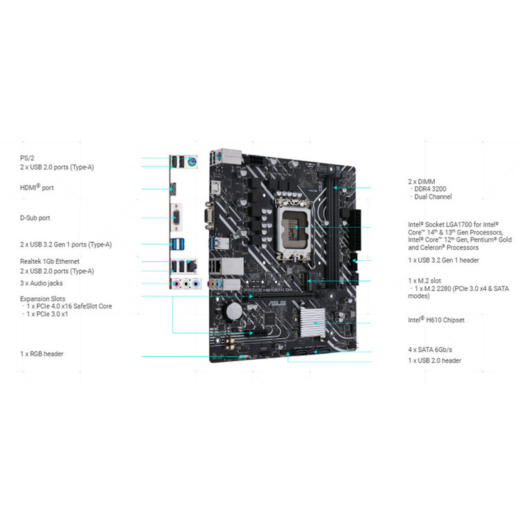 مادربرد ایسوس مدل PRIME H610M-K D4-CSM