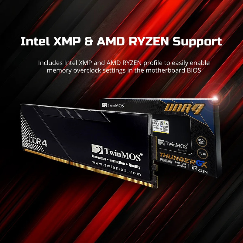 رم کامپیوتر DDR4 تک کاناله 3200 مگاهرتز تویین موس مدل THUNDERGX ظرفیت 8 گیگابایت
