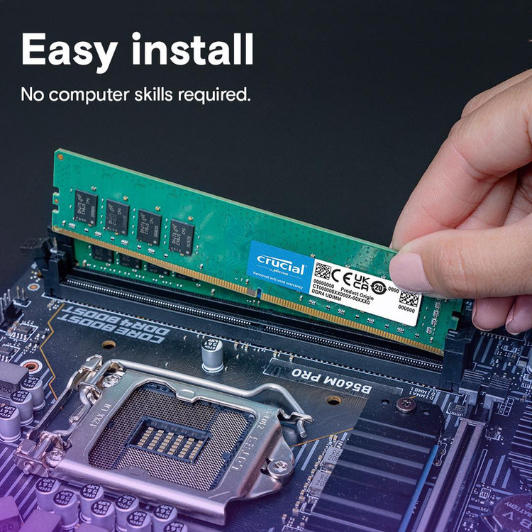 رم دسکتاپ DDR4 تک کاناله 3200 مگاهرتز CL22 کروشیال مدل PC4-25600 ظرفیت 8 گیگابایت