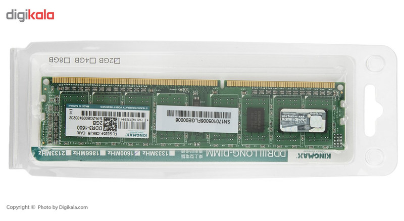 رم دسکتاپ DDR3 تک کاناله 1600 مگاهرتز کینگ مکس ظرفیت 2 گیگابایت