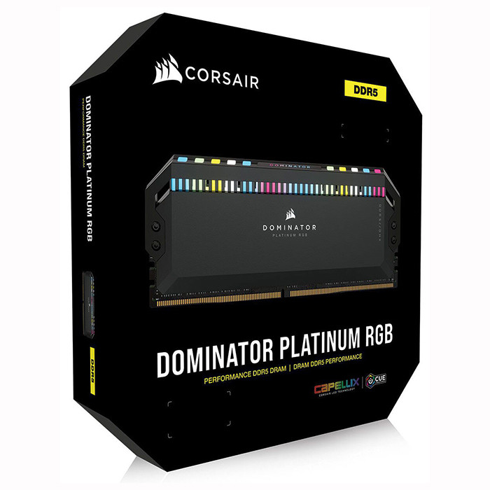 رم دسکتاپ DDR5 دو کاناله 5200 مگاهرتز CL40 کورسیر مدل Dominator Platinum RGB ظرفیت 32 گیگابایت
