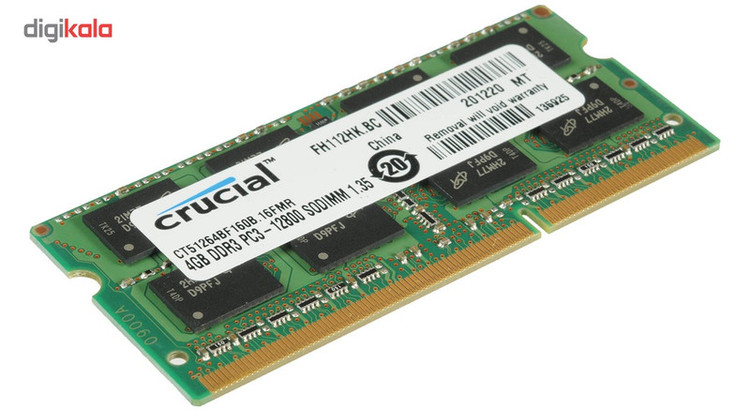 رم لپ تاپ کروشیال مدل DDR3L 1600MHz ظرفیت 4 گیگابایت