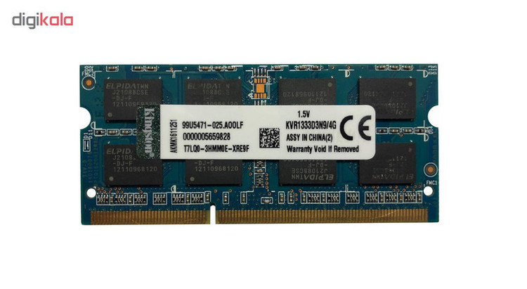رم لپ تاپ کینگستون مدل 10600 DDR3 1333MHz ظرفیت 4 گیگابایت