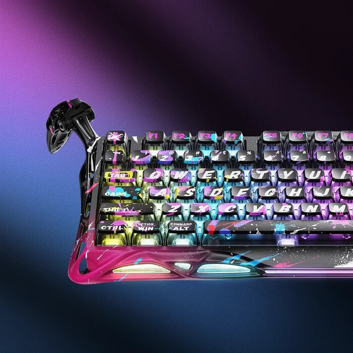 کیبورد مخصوص بازی گراوا استار مدل Mercury V75 Pro Special Edition Neon Graffiti
