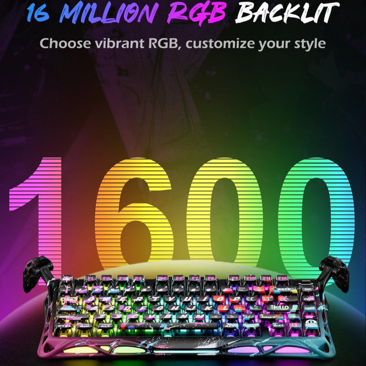 کیبورد مخصوص بازی گراوا استار مدل Mercury V75 Pro Special Edition Neon Graffiti