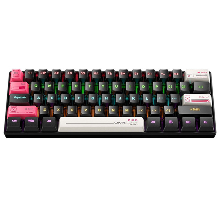 کیبورد گیمینگ اونیکوما مدل G55 RGB، مکانیکال سوییچ قهوهای، Tenkeyless، نورپردازی RGB