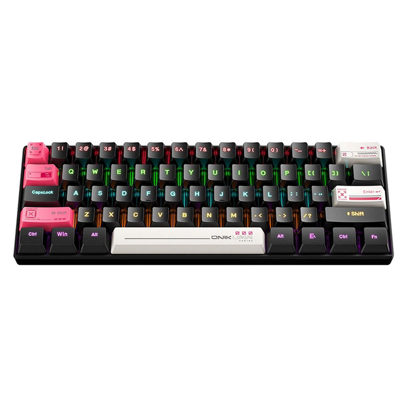 کیبورد گیمینگ اونیکوما مدل G55 RGB، مکانیکال سوییچ قهوهای، Tenkeyless، نورپردازی RGB