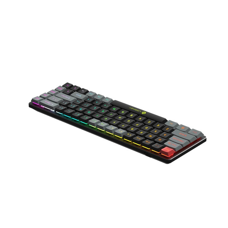 کیبورد گیمینگ بی سیم لاجی کی مدل K410B، سوییچ مکانیکال قرمز، Tenkeyless، نورپردازی RGB