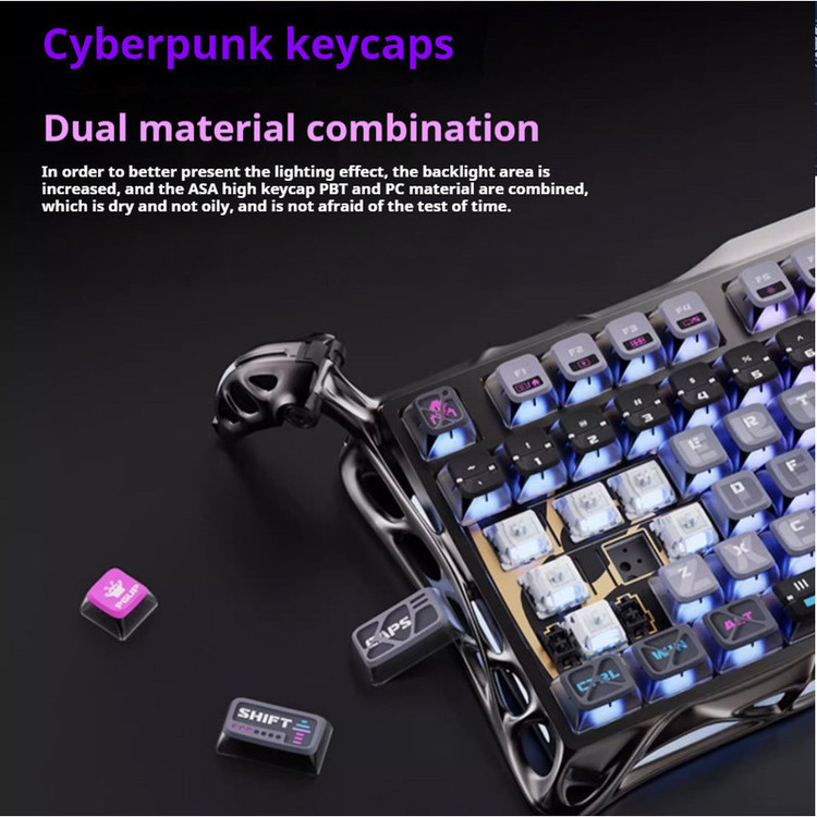 کیبورد مخصوص بازی گراوا استار مدل Mercury K1 Pro Cyberpunk