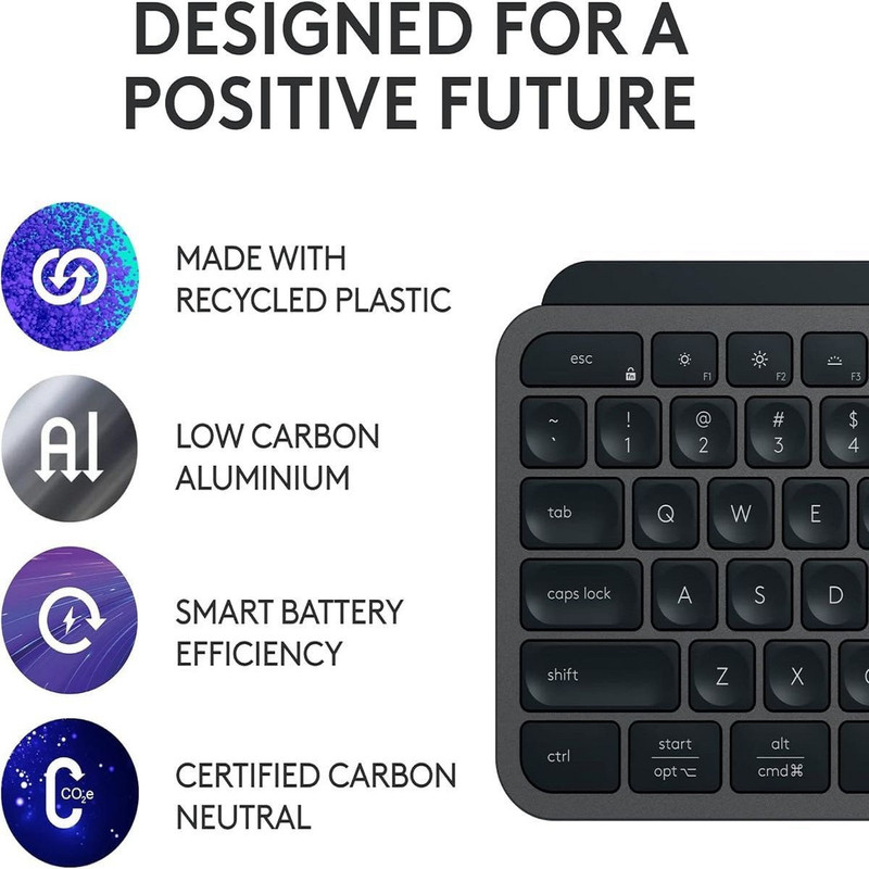 کیبورد و ماوس لاجیتک مدل MX KEYS COMBO for Business Gen 2، سوئیچ ممبران، Full-size