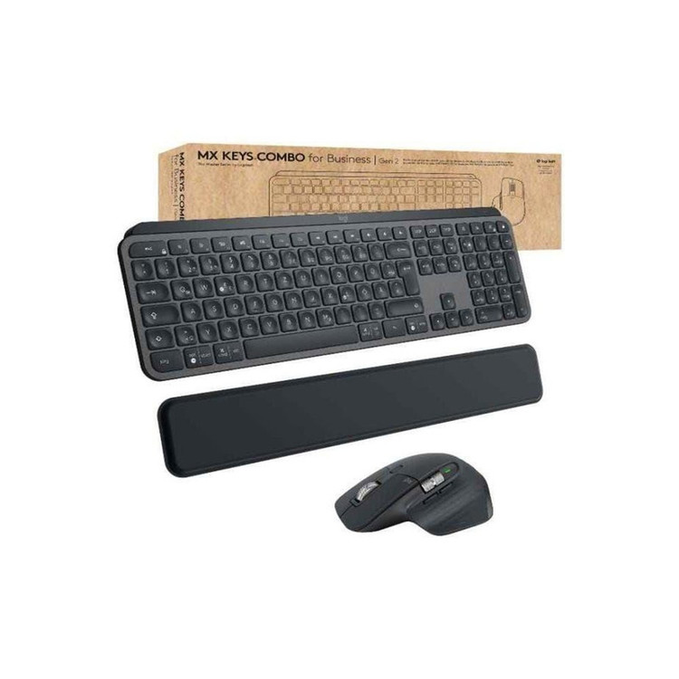 کیبورد و ماوس لاجیتک مدل MX KEYS COMBO for Business Gen 2، سوئیچ ممبران، Full-size